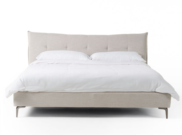 Eastern King Modrest Dysart Modern Grey Fabric Bed Model VGMB-B029-BED-EK