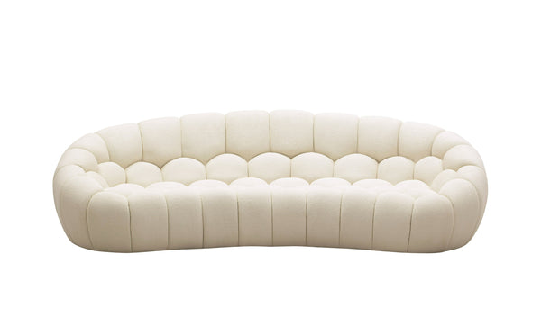 Divani Casa Yolonda Modern Curved Off White Fabric Sofa Set Model VGEV2126C-SET-C-00