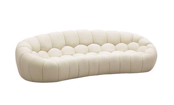 Divani Casa Yolonda Modern Curved Off White Fabric Sofa Model VGEV2126C-SOFA-C-00