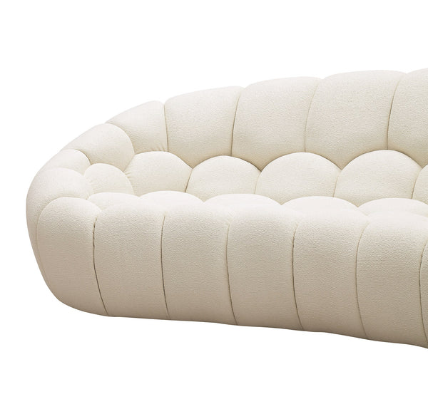 Divani Casa Yolonda Modern Curved Off White Fabric Sofa Set Model VGEV2126C-SET-C-00