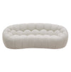 Yolonda Modern Curved Off-White Fabric Loveseat