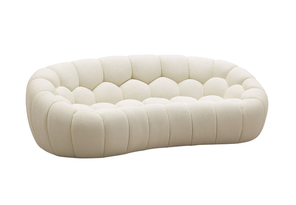 Divani Casa Yolonda Modern Curved Off White Fabric Loveseat Model VGEV2126C-LOVE-C-00