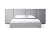 Eastern King Modrest Athena Modern Light Grey Linen & Gold Bed Model VGVC-BD2233-BED-EK