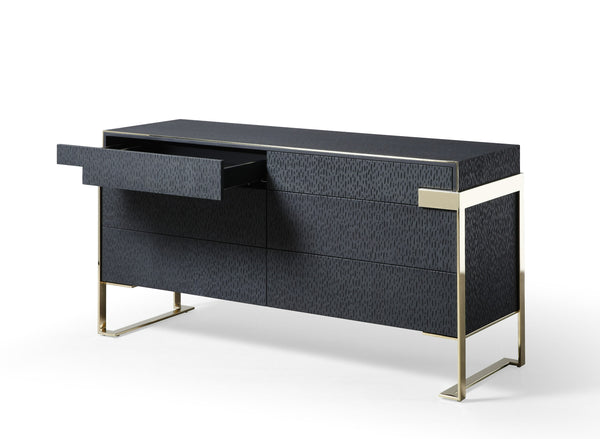 Modrest Athena & Rothsay Modern Grey Fabric & Wenge & Gold Bedroom Set Model VGVC-BD2233-SET-EK