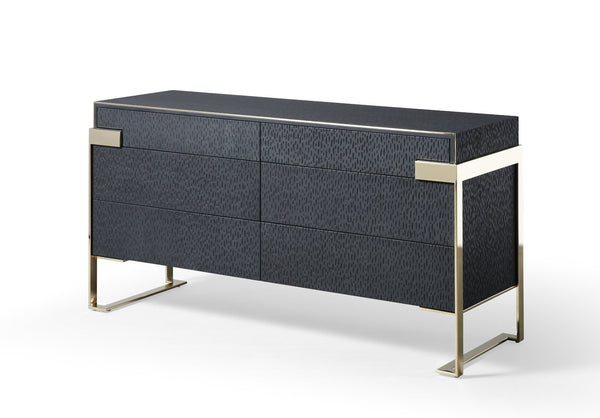 Modrest Athena & Rothsay Modern Grey Fabric & Wenge & Gold Bedroom Set Model VGVC-BD2233-SET-EK