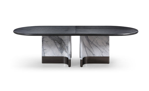 Modrest Renfew Modern Black Oak & Faux Marble Oval Dining Table Model VGVCT2203-DT