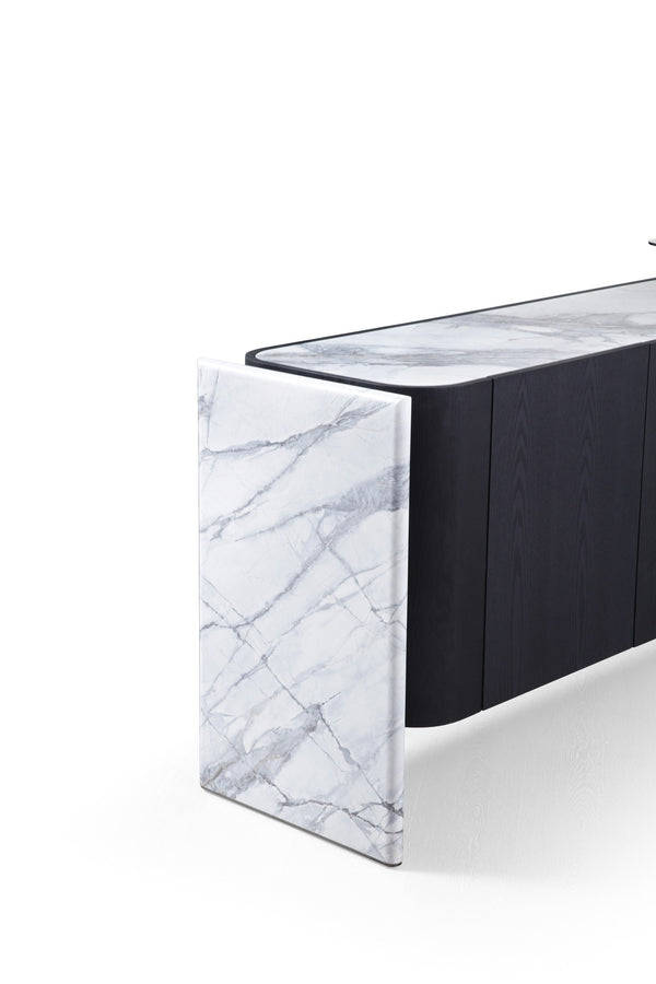 Modrest Broxburn Modern Black Oak & Faux Marble Buffet Model VGVCG2269-OAK