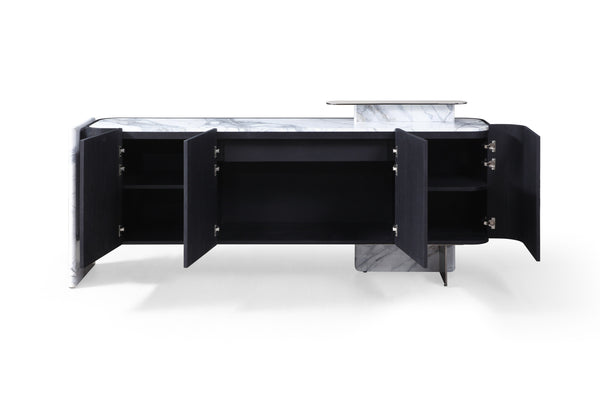 Modrest Broxburn Modern Black Oak & Faux Marble Buffet Model VGVCG2269-OAK