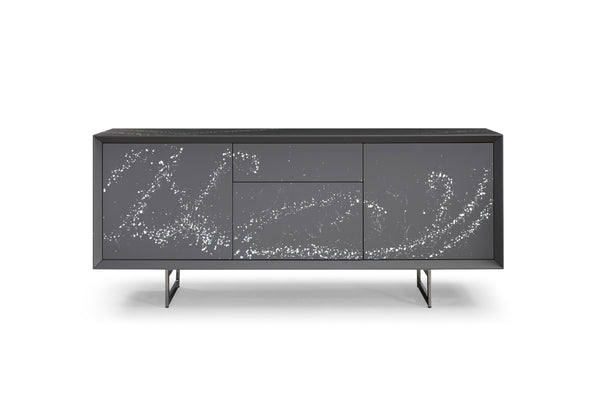 Modrest Hawick Contemporary Dark Grey & Abstract White Paint Buffet Model VGVCG2172-GRY