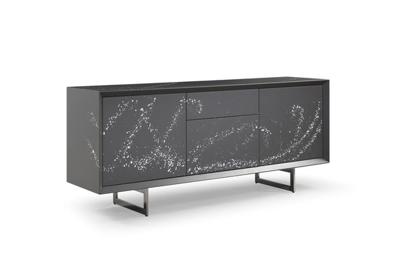 Hawick Contemporary Dark Grey + Abstract White Paint Buffet