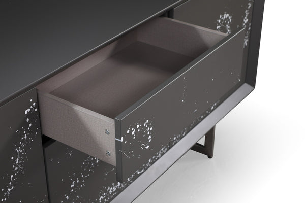 Hawick Contemporary Dark Grey + Abstract White Paint Buffet
