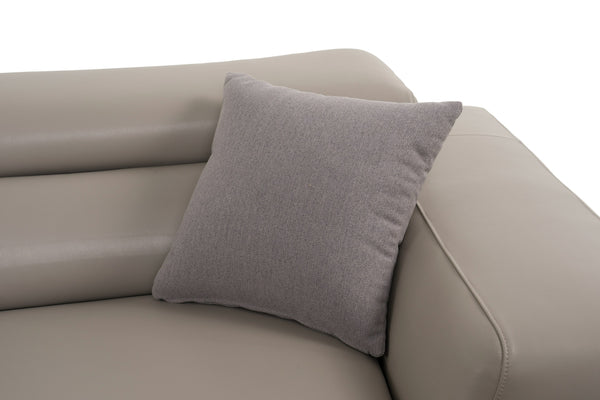 Divani Casa Pella Mini Modern Grey Italian Leather Right Facing Chaise Sectional Sofa Model VGCA5106A-GRY-RAF