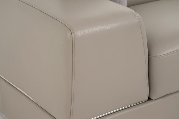 Divani Casa Pella Mini Modern Grey Italian Leather Right Facing Chaise Sectional Sofa Model VGCA5106A-GRY-RAF