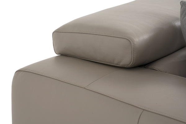 Divani Casa Pella Mini Modern Grey Italian Leather Right Facing Chaise Sectional Sofa Model VGCA5106A-GRY-RAF