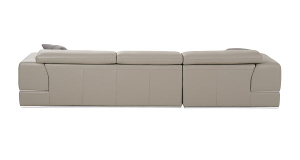 Divani Casa Pella Mini Modern Grey Italian Leather Left Facing Sectional Sofa Model VGCA5106A-GRY-LAF