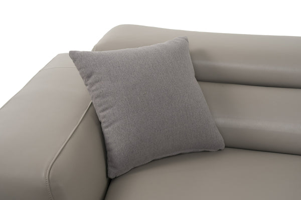 Divani Casa Pella Mini Modern Grey Italian Leather Left Facing Sectional Sofa Model VGCA5106A-GRY-LAF