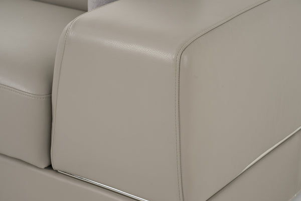 Divani Casa Pella Mini Modern Grey Italian Leather Left Facing Sectional Sofa Model VGCA5106A-GRY-LAF