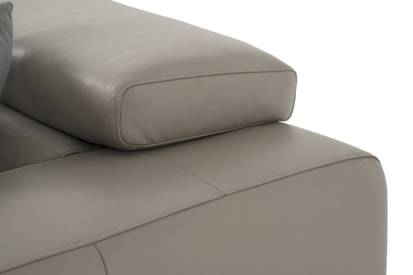 Divani Casa Pella Mini Modern Grey Italian Leather Left Facing Sectional Sofa Model VGCA5106A-GRY-LAF