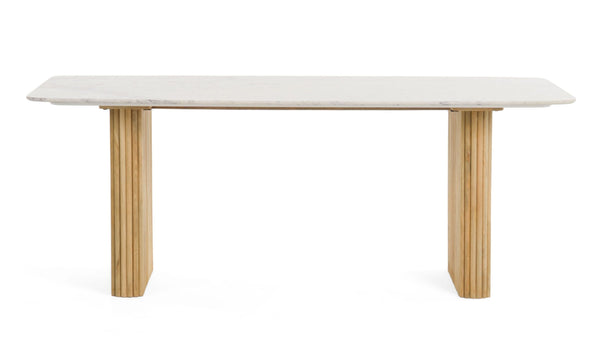 Cambridge White Marble & Mango Rectangular Dining Table