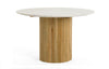 Cambridge White Marble & Mango Round Dining Table