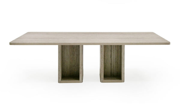 Nova Domus Roma Modern Travertine Rectangular Dining Table Model VGAN-ROMA-DT