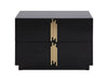 Modrest Token Modern Black & Gold Wide Nightstand Model VGVC-N815-L-BLK