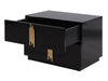 Modrest Token Modern Black & Gold Wide Nightstand Model VGVC-N815-L-BLK