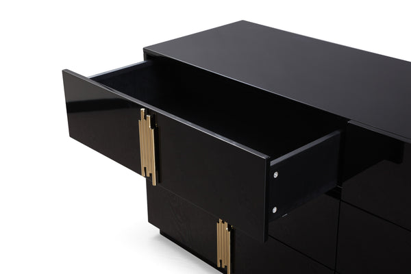 Token Modern Black + Gold Wide Dresser