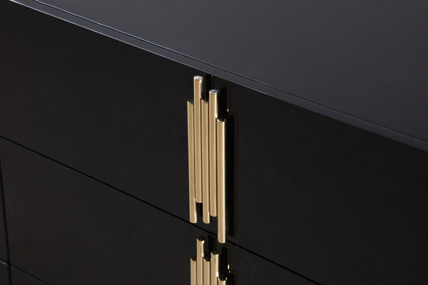 Token Modern Black + Gold Wide Dresser