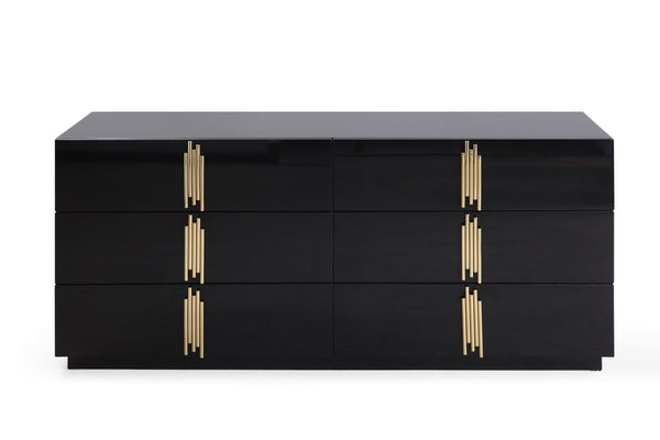 Token Modern Black + Gold Wide Dresser