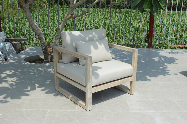 Renava Calm Outdoor Grey & Acacia Sofa Set Model VGATRASF-229