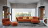Divani Casa Jacinda Modern Burnt Orange Fabric Right Facing Sectional Sofa & 2 Yellow Pillows Model VGEV-23106-ORG-RAF