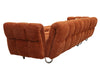 Jacinda Modern Burnt Orange Fabric Right Facing Sectional Sofa + 2 Yellow Pillows