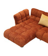 Divani Casa Jacinda Modern Burnt Orange Fabric Left Facing Sectional Sofa & 2 Yellow Pillows Model VGEV-23106-ORG-LAF