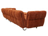 Jacinda Modern Burnt Orange Fabric Left Facing Sectional Sofa + 2 Yellow Pillows