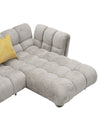 Divani Casa Jacinda Modern Grey Fabric Right Facing Sectional Sofa With 2 Yellow Pillows Model VGEV-23106-GRY-RAF