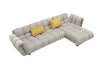 Divani Casa Jacinda Modern Grey Fabric Right Facing Sectional Sofa With 2 Yellow Pillows Model VGEV-23106-GRY-RAF