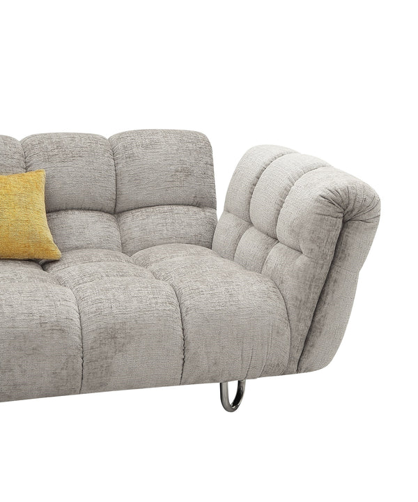 Divani Casa Jacinda Modern Grey Fabric Left Facing Sectional Sofa With 2 Yellow Pillows Model VGEV-23106-GRY-LAF