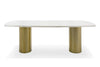 Modrest Rocky Glam White Marble & Brush Gold Large Dining Table Model VGGMM-DT-1360C