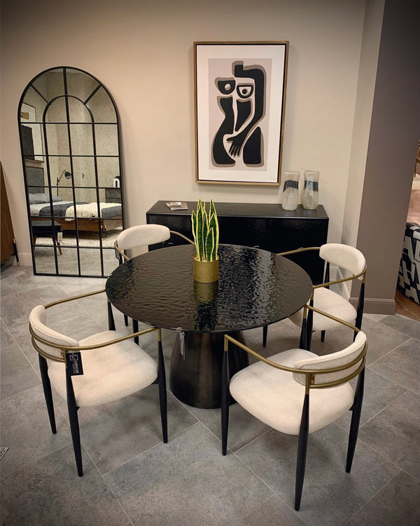 Modrest Calexico Contemporary Black Wave Glass & Black Buffet Model VGGMW-1717