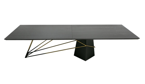 Modrest Elkhorn Glam Black Ash & Stainless Steel 126" Dining Table Model VGGMDT-1599