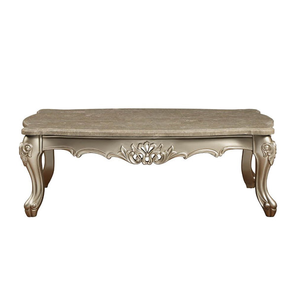 ACME Ranita Marble Top & Champagne Coffee Table Model 81040