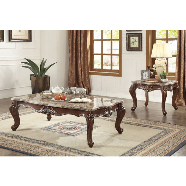 ACME Shalisa Marble Top & Walnut Coffee Table Model 81050