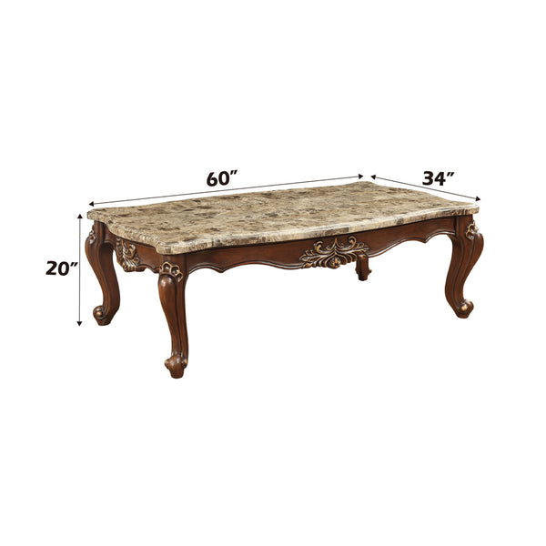 ACME Shalisa Marble Top & Walnut Coffee Table Model 81050