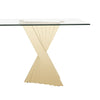 Buquet Glam Glass + Champagne Gold Rectangular Dining Table