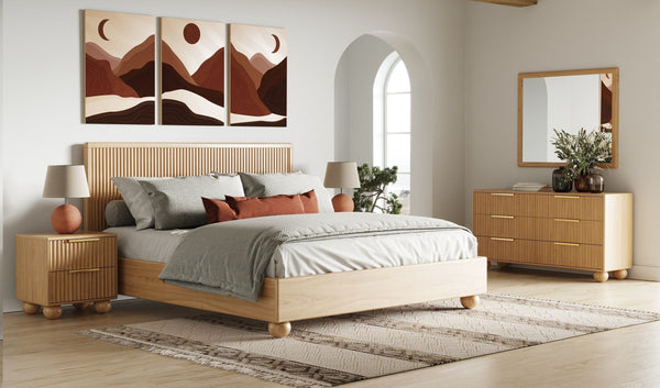 Modrest Winters Modern Natural Oak 4 Piece Bedroom Set Model VGWD-EMILIO-4PC-SET