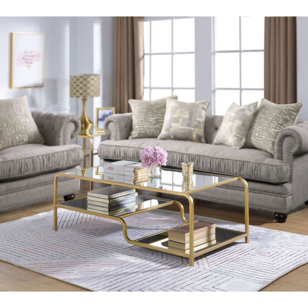ACME Astrid Gold & Mirror Coffee Table Model 81090
