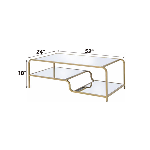 ACME Astrid Gold & Mirror Coffee Table Model 81090
