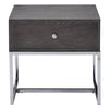 ACME Iban Gray Oak & Chrome End Table Model 81172