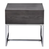 ACME Iban Gray Oak & Chrome End Table Model 81172